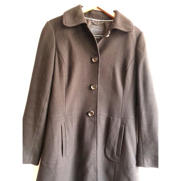 Banana Republic Womens Size Small Italian Fabric Wool Mid Length Coat Black - Picture 5 of 15